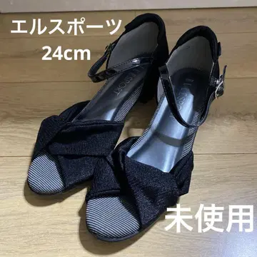ELLESPORT 블랙 샌들 스트랩 포함 24cm 새상품