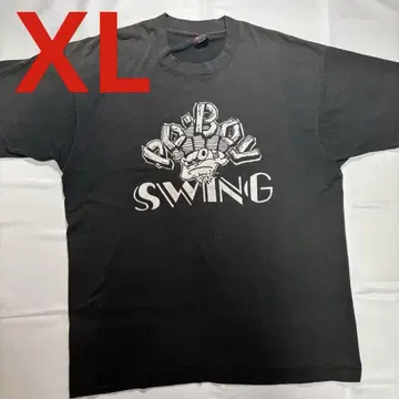 90s 블랙 티셔츠 SWING 그래픽 프린트