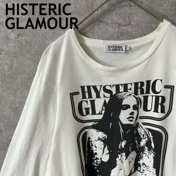 HYSTERIC GLAMOUR 롱 슬리브 티셔츠 화이트 남성용 S 사이즈