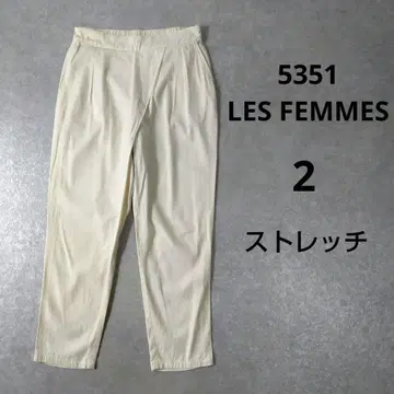 5351 LES FEMMES 턱 팬츠 슬랙스 스트레치 2사이즈