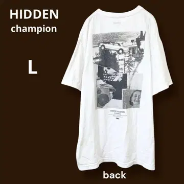 HIDDEN 백 프린트 티셔츠 히든 화이트 봄/여름 L 유니섹스