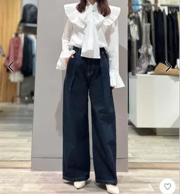 abahouse mavie 턱 와이드 데님