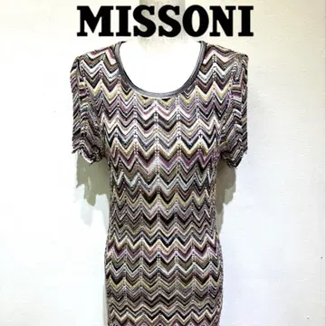 MISSONI 멀티컬러 지그재그 니트 레이스 원피스