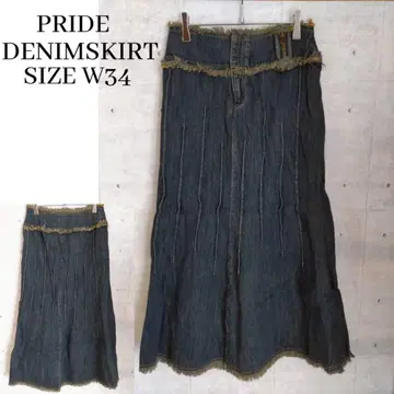 PRIDE 프라이드 데님 스커트 블루 W34 L 캐주얼 여성용