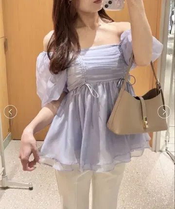 SNIDEL 시어 튜닉 블라우스