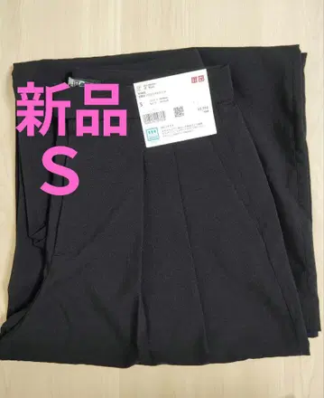 새상품 UNIQLO:C 유니클로 씨 감동 턱 와이드 팬츠 블랙 S