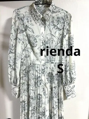 새상품급 rienda 예쁜 원피스 꽃무늬 긴팔 롱 원피스 S 꽃무늬