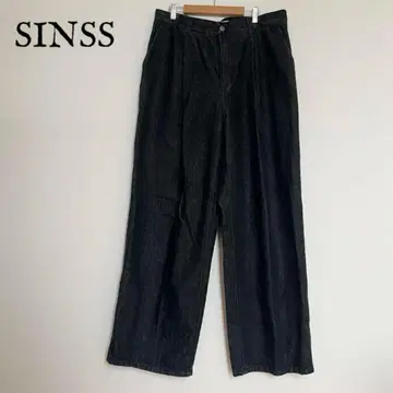 새상품급 SINSS 남성용 와이드 데님 팬츠 블랙 L