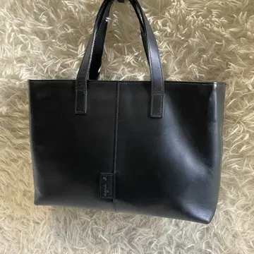 agnes b. VOYAGE 가죽 핸드백 블랙 유니섹스
