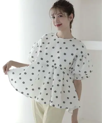 meraki 메라키 플라워 자수 블라우스 상의