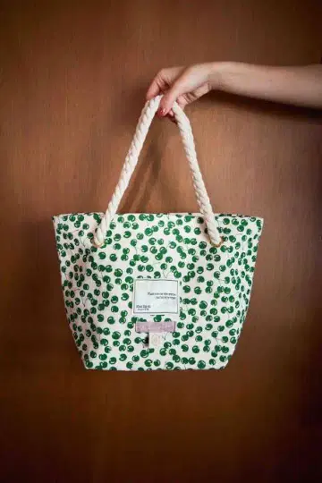 Herlipto cherry tote bag 체리 토트백 그린