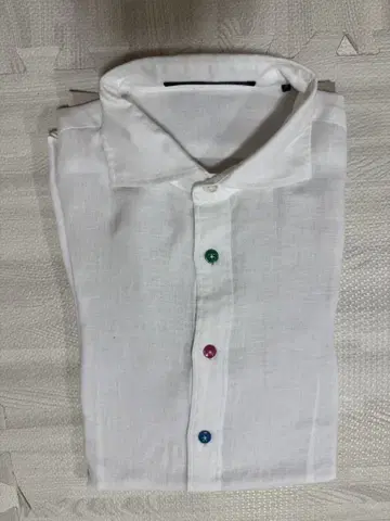 투모로우랜드 컬러풀 버튼 린넨 셔츠