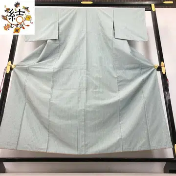 MK-1430 명주 기모노 세로 줄무늬 스카이블루