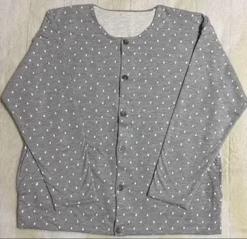 쌀알 패턴 그레이 긴팔 가디건