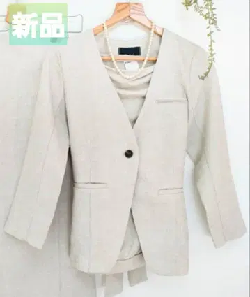 새상품 테치치 클래식 자켓 노카라 출퇴근 린넨 느낌