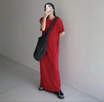 wee9s 데일리 데일리 슈퍼 스트레치 플리츠 원피스 [반팔] long