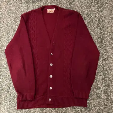 60s campus 알파카 가디건 레드