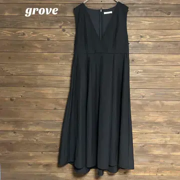 [ 그로브 ] grove 블랙 슬리브리스 롱 원피스 2XL