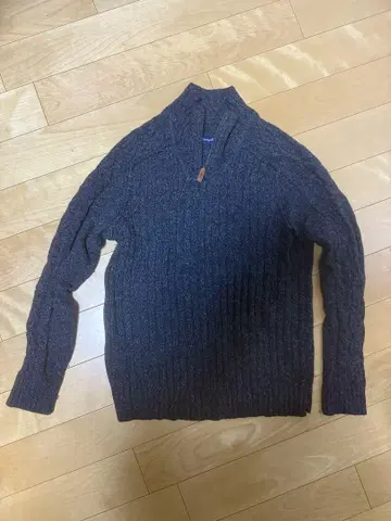 Tommy Bahama 다크 블루 하프 지퍼 스웨터