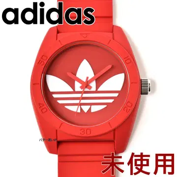 미사용 아디다스 adidas 손목시계 남성용 쿼츠 레드 산티아고