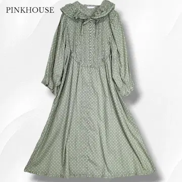 최근 모델 PINKHOUSE 셔츠 원피스 피코 프릴 후디 도트
