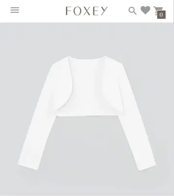 FOXEY 화이트 숏 기장 가디건