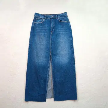ZARA 자라 데님 롱 스커트 슬릿 L