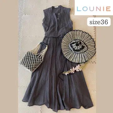 LOUNIE 코튼 린넨 체크 셋업 36