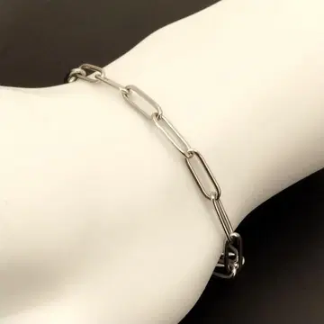 실버 체인 링크 팔찌 심플