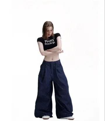 PUSH PUSH STRIPES PANTS 스트라이프 와이드 데님