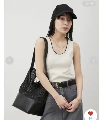 미라 오웬 메쉬 버킷 토트백