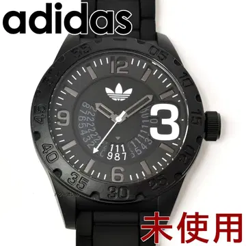 미사용 아디다스 adidas 손목시계 남성용 쿼츠 빅 페이스 블랙