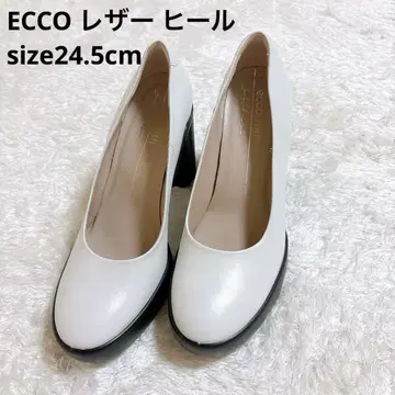 ECCO 화이트/블랙 하이힐 펌프스 24.5cm
