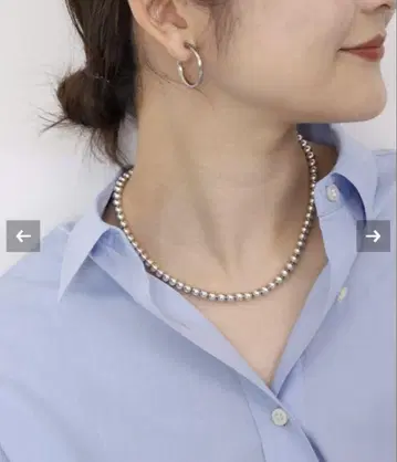 SLOBE 메탈 비즈 숏 목걸이