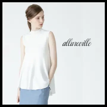 allureville 새틴 콤비 플레어 헴 풀오버