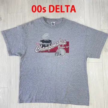 00s DELTA 오하이오 프린트 티셔츠 풋볼 그레이 L