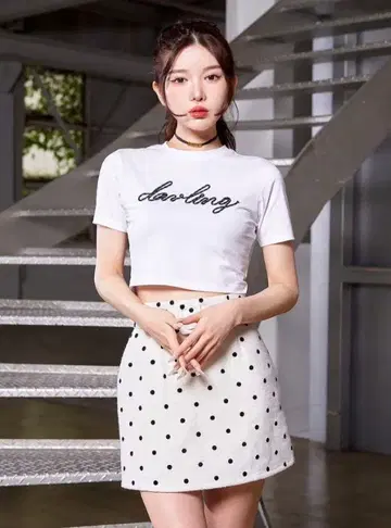 Darich 다리치 로프 그래픽 숏 티셔츠 크롭 길이