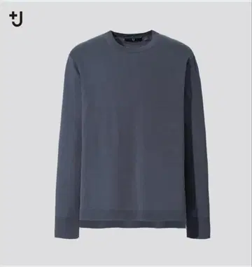 [ +J ] 실크 코튼 크루넥 스웨터 그레이