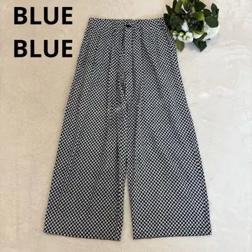 BLUE BLUE 블루 블루 코튼 깅엄 체크 카고 팬츠