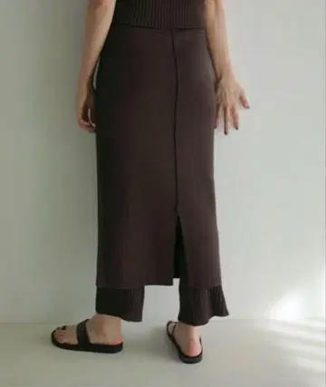 안누크 anuke Mixknit Skirt Pants 브라운