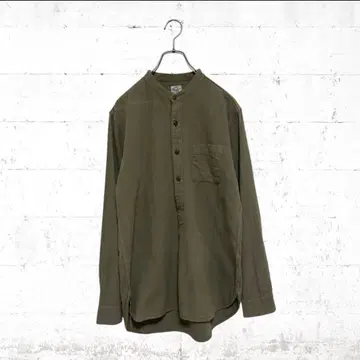 골드 동양 엔터프라이즈 스탠드 카라 긴팔 셔츠 밴드 카라
