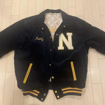 Nebraska Hockey Team 코듀로이 바시티 자켓 네이비