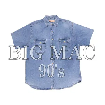 BIG MAC 90's vintage 빅맥 반팔 데님 워크 셔츠