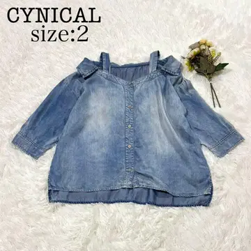 CYNICAL 시니컬 텐셀 데님 오프숄더 셔츠 2 블루