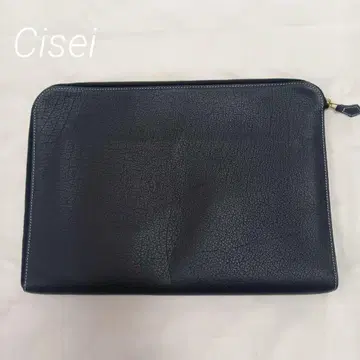 Cisei Firenze 블랙 가죽 소가죽 클러치백