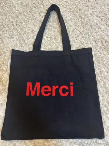 Merci 로고 에코백 블랙