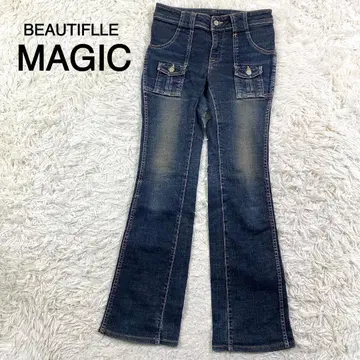 BEAUTIFLLE MAGIC 멋쟁이 버튼 부츠컷 데님