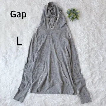 갭 GAP 긴팔 후드티 얇은 소재 면 100% 그레이 L 캐주얼