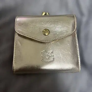 IL BISONTE 일비종떼 플라티나 골드 가죽 접이식 지갑