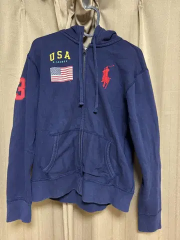 Ralph Lauren USA 플래그 자수 후드티